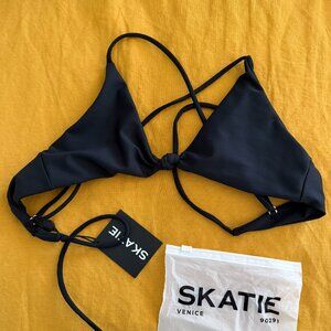 Skatie Sarah black bikini bathing suit top NWT